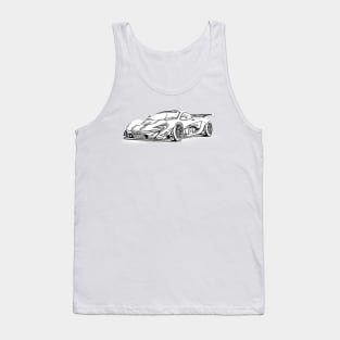 P1 GTR Supercar Racing Wireframe Tank Top